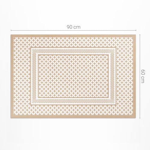 Tapis en vinyle PVC maison deco rectangle 60x90 cm tresse géométrique - 3