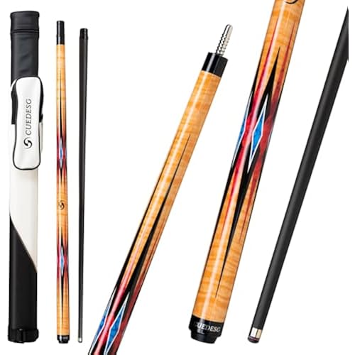 Carbon Fiber Pool Cue Stick 10.5mm/11.8mm/12.5mm,Low Deflection Pool Stick,Professional Cue Stick with Case