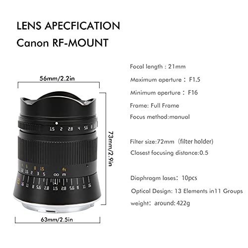 21mm F1.5 Vollformat-Weitwinkelobjektiv für Canon EOS R5/R6/R/RP und Andere R-Mount-Kameras – Bild 6