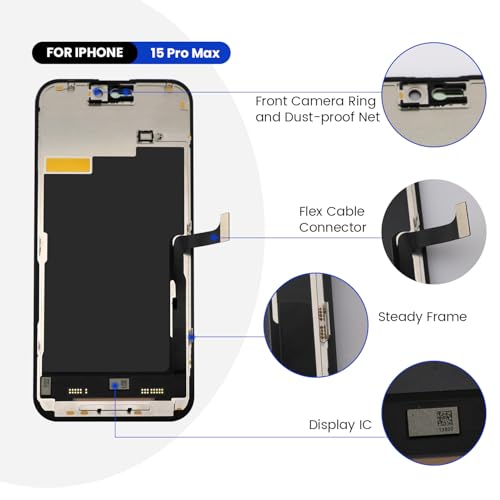 Écran pour iPhone 15 Pro Max couleurs vives et reconnaissance Face ID - 6