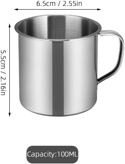 PRETYZOOM Stainless Steel Kids Water Cups, 100 ml, 2.55x2.55x2.16 in, Unbreakable & Spill-Resistant for Camping, Kindergarten, Toddlers
