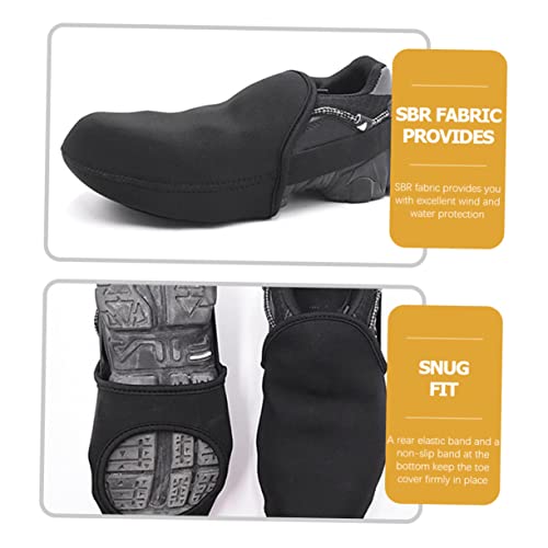 Sosoport 2 Pares Cubre Zapatos Ciclismo Antiviento para Invierno Negro miniatura 5