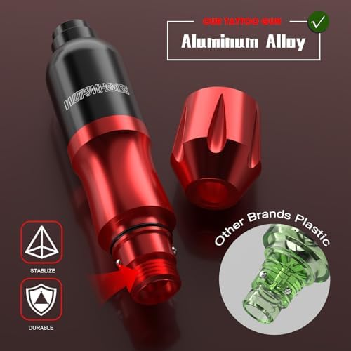 Wormhole Tattoo Kit Tattoo Pen Kit 20 Tattoo Cartridge Needles 10 Color Inks with Foot Pedal, Power Supply, RCA Cord, Tattoo Gun Kit for Artists and Beginners WTK079 - 4