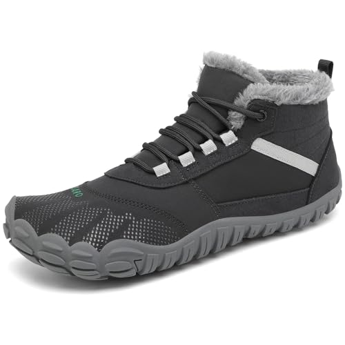 Saguaro Barefoot Escarpines Hombre De Invierno Antideslizante Mujer Botas De Nieve Piel Zapatos De Interior Y Exterior, Gris Oscuro 41 Saguaro Barefoot Escarpines Hombre De Invierno Antideslizante Mujer Botas De Nieve Piel Zapatos De Interior Y Exterior, Gris Oscuro 41