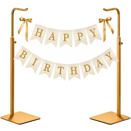 Josmimic 2-Pack Adjustable Tabletop Purse & Banner Display Stands, Gold