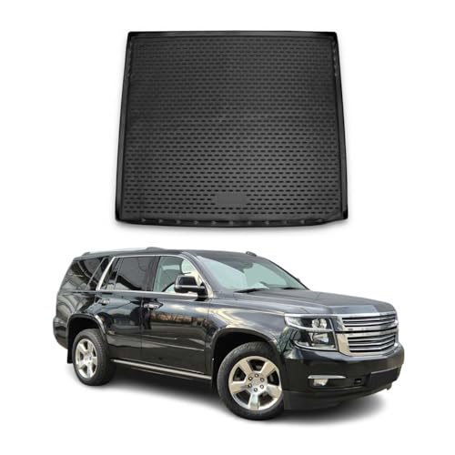 OMAC USA tapete de Goma Negra Moldeada 3D para Todos los climas, Impermeable, Protector para Chevrolet Chevy Tahoe Modelos 2015-2018