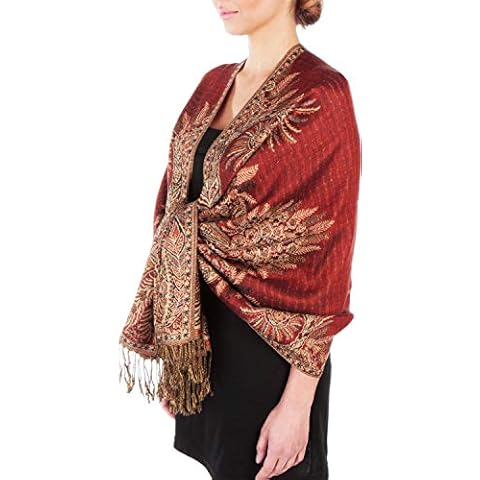 Chal de pashmina de doble capa tejido jacquard Paisley Cover