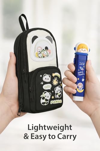 Image of Kawaii Pencil Pouch for Kids with Cute Character Erasers | Double Zipper, Water-Resistant School Pouch | Lightweight Stationery Case for Boys & Girls