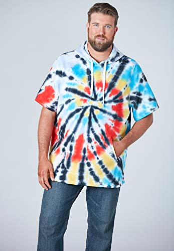 Liberty Blues by KingSize Men's Big & Tall Short-Sleeve Hoodie - 2XL, Deep Purple Marble4