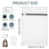 3PCS Mesh Laundry Bags with Zips, Small Fine Laundry Bags for Washing Machine, Washing Bag Reusable Wash Bag for Bras, Socks, Travel Clothes Dryer Safe Grey 12inx16in - Image 2