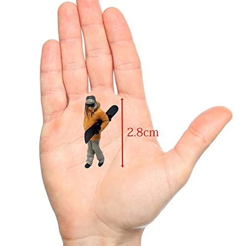 Figurines de ski miniatures 1:64 de haute précision pour diorama B