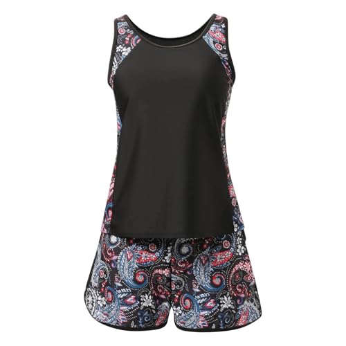 Maillot tankini blouson masquant les imperfections avec shorty couvrant à poches