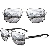 WEAROYO Pilot Sunglasses for Men Polarized,Square Al-Mg Alloy Frame UV400 Protection Sun Glasses ...