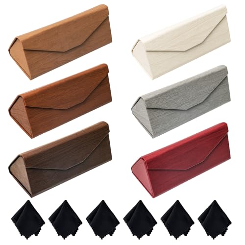 Lot de 6 étuis pliables pour lunettes de soleil rigides et de voyage