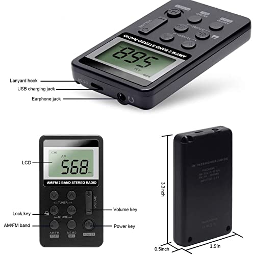 Yoidesu YOIDESU8V4TUNEWQ9 Pocket Radio,Portable Headset Radios,Mini Digital/Fm Stereo Radio thumb #6