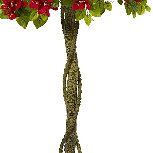 Nearly Natural 5Â€™ Bougainvillea Artificial Topiary Tree, Red,26"D X 26"W X 5'H #TOP2