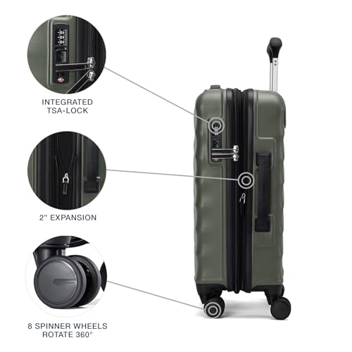Travelpro Maxlite Air V2 Hardside Expandable Checked Luggage, 8 Spinner Wheels, Lightweight Hard Shell Suitcase, TSA Lock, Slate Green, Checked Medium 25-Inch image 4