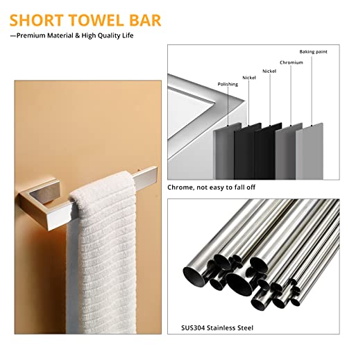 Fapully 5 Piece Bathroom Hardware Accessories Set Stainless Steel Wall Mounted,Chrome Polish Finished #TOP3