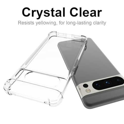 Image of for Google Pixel 8 Pro 5G Case Phone Case Clear Transparent Reinforced Corners TPU Shock-Absorption Flexible Cell Phone Cover for Google Pixel 8 Pro 5G - Transparent