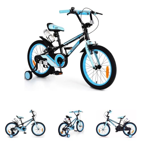 Byox Kinderfahrrad 18 Zoll Pixi, Klingel, Reflektoren, Stützräder, ab 5 Jahre hellblau