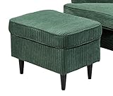 DEINE TANTE EMMA 64 083 16 Sitzhocker Oskar Fusshocker Stoff grün ca. 63 x 43 x 42 cm