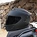 JQF Gear Motorcycle Helmets Full Face WS-611 Street Bike Motorbike Helmet for Adults Men Women DOT Approved (Matte Black, XXL)