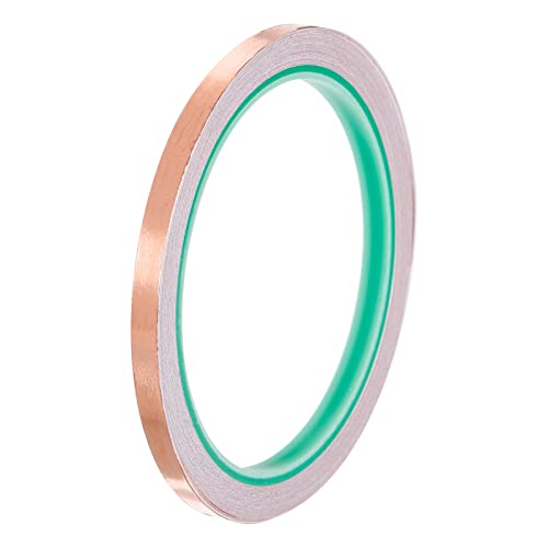 Image of PATIKIL Copper Foil Tape 0.24 Inch x 33 Feet 0.05mm Thick Double Sided Conductive Adhesive EMI Shielding for Electronics, Circuits, Grounding