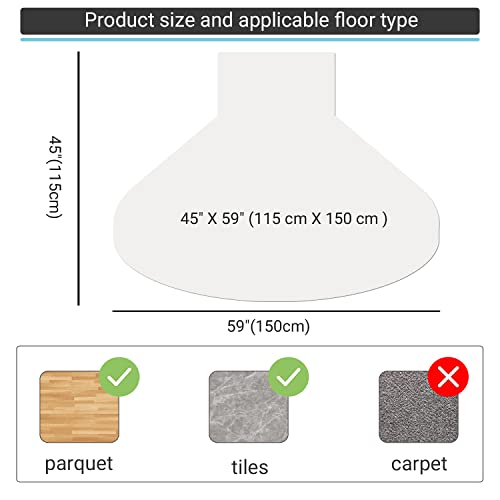 Misounda Chair Mat For Hard Wood Floors - 45 X 59 Inch L & U Shaped Desk Floor Chair Mat For Hard Floor Use At Workstations And Large Desks And Large Computer Tables #TOP5