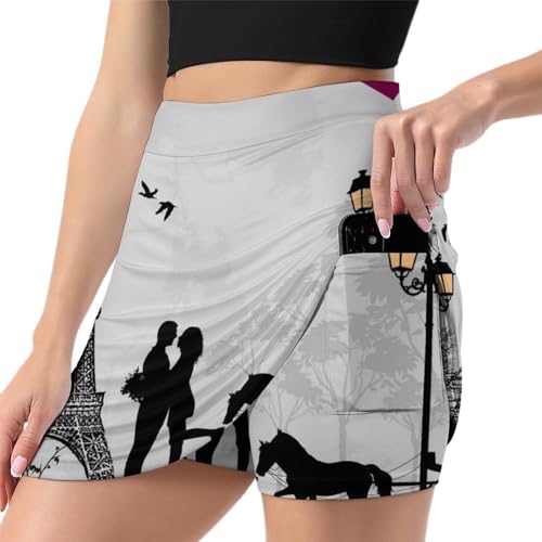 Jupe de tennis avec poche intégrée pour femme, short de sport anti-frottement Couple De La Tour