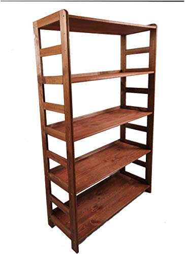 Lenmar HOLZREGAL - Estantería de madera de pino maciza, estantería modular, color marrón (R-09, marrón alto x ancho x profundidad, 166 x 63 x 33 cm)