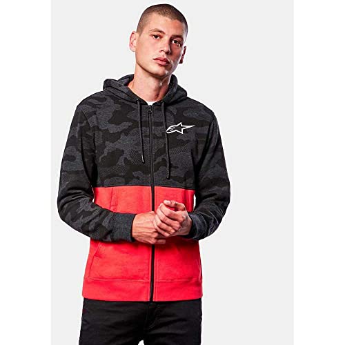 Alpinestars 1213-51050-1816-XL: Camo Block Hoodie Char Htr/Wrm Rd Xl4