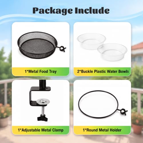 2 Pack Deck Bird Feeders Deck Mount Bird Bath Spa for Dual Use Deck Flower Stand Flower Pot Great for Attracting Birds Detachable and Adjustable Heavy Duty Sturdy Steel,Bronze - image 6