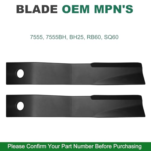 Replacement Bush Hog Rotary Cutter Blades – Part Number 7555, Fits Bush Hog Models 7555 7555BH BH25 RB60 SQ60, 24’’x3/4’’ Rancher Supply Blades and Compatible Rotary Blades for Brush Mowers (2-Pack) by UIOWJC - Image 3