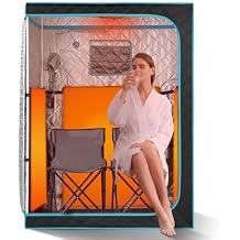 2 Person Portable Full Spectrum Infrared Sauna, Full Size Large Space Spa Tent with Remote Control,1600W Fast Heating, Foldable Chairs & LED Therapy Light, Home Spa for Relaxation 47.2"x35.4"x63"