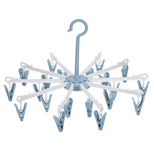 Xinsenke Percha Tendedero Plegable Giratorio con 20 Pinzas, Percha Antideslizante para Ropa Interior, Calcetines y Prendas Pequeñas, Ideal para Camping, Viajes y Uso Diario en el Hogar