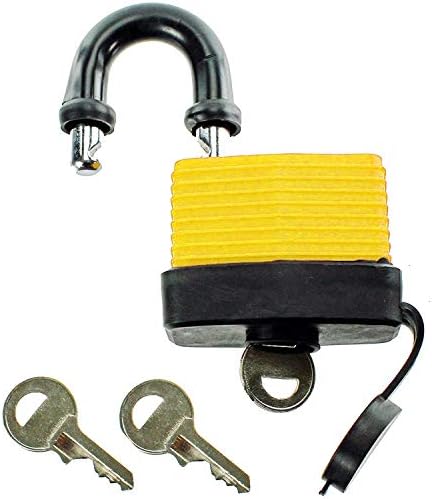 SPARES2GO 1.5m Weatherproof Chain & 40mm Security Padlock for Marine Boat Harbour Lock (Pack of 2)