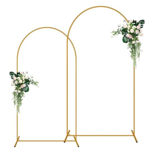 2 Pack Arch Backdrop Stand (7.2FT/6FT), Balloon Arch Stand, Metal Background Arch Stand, Backdrop Arch Frame, Wedding Arch for Backdrop