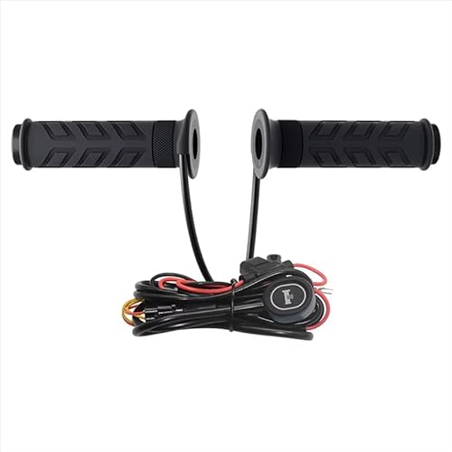 Alças aquecidas de 5 velocidades, alças reguláveis de temperatura, montagem no guiador da motocicleta, chip inteligente de controlo de temperatura integrado