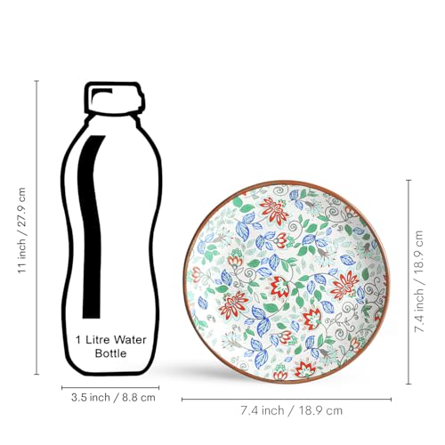 Image of ExclusiveLane 'Spring Garden' Handcrafted Ceramic Quarter Plates Small Side Snack Plates (Set of 6, Microwave Safe, Dishwasher Safe)