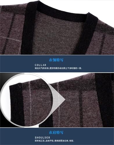 Dcvmvmn Men's Cashmere Vest Thickened V-Neck Knitted Sleeveless Cardigan Plus Size Business Casual Waistcoat3