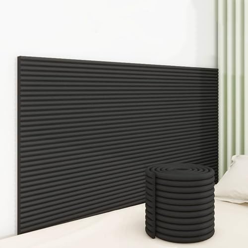 7.9" x 78.7" Padded Wall Panels for Kids, Upholstered Wall Panels Self-Adhesive, Anti-collision Wall Padding Wall Cushion for Bedroom/Playroom/Headboard(Black)