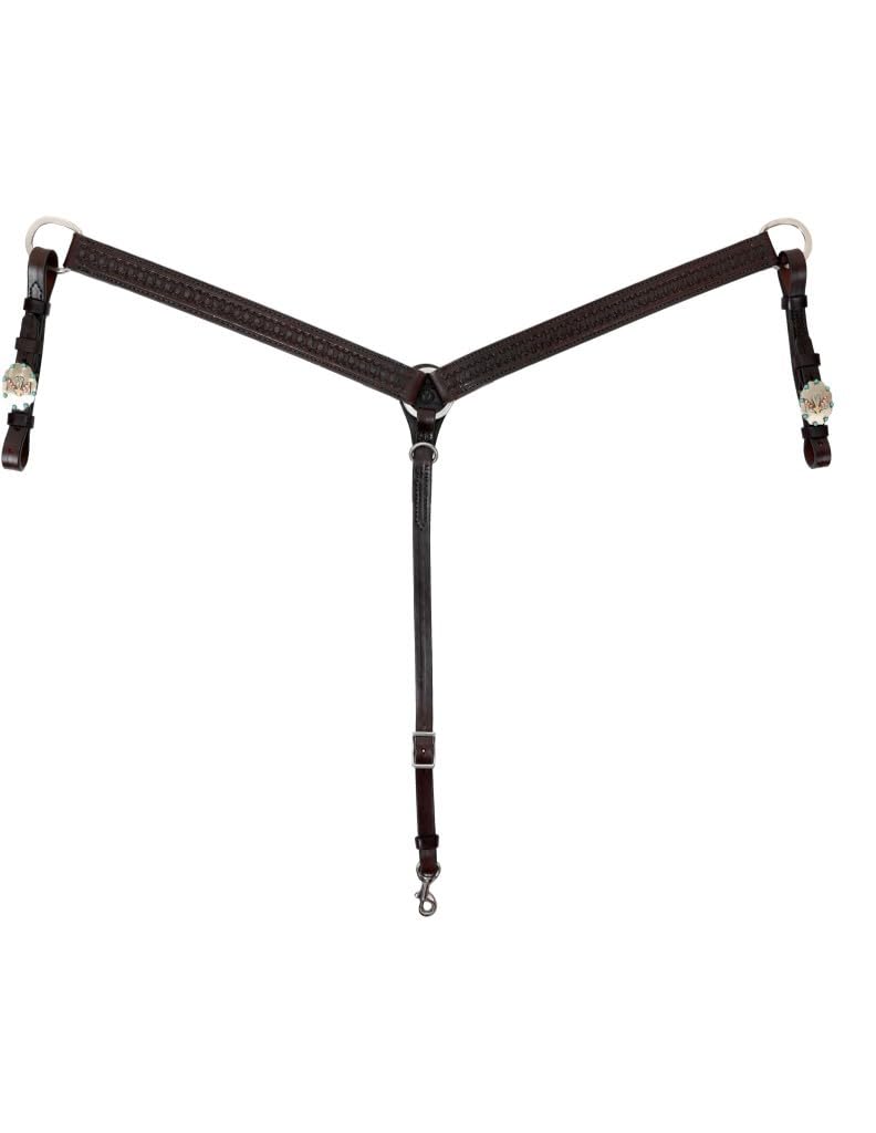 Circle Y Breast Collar Windsor Diamond Waffle Chocolate 1032-20