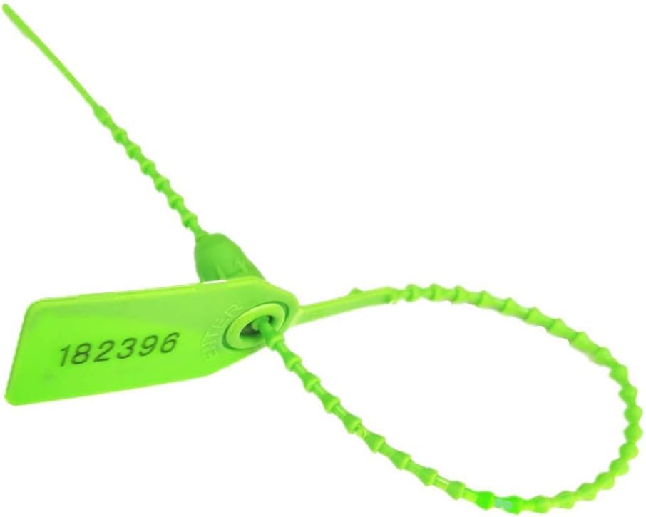 250mm Pull-Tite Security Seal Plastic Seals Signage Numbered Green (Package of 100) (Green)