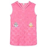 Bluey Toddler Girls Loop Terry Cloth Hooded Swim Cover Up UPF 50+ Pink 3T