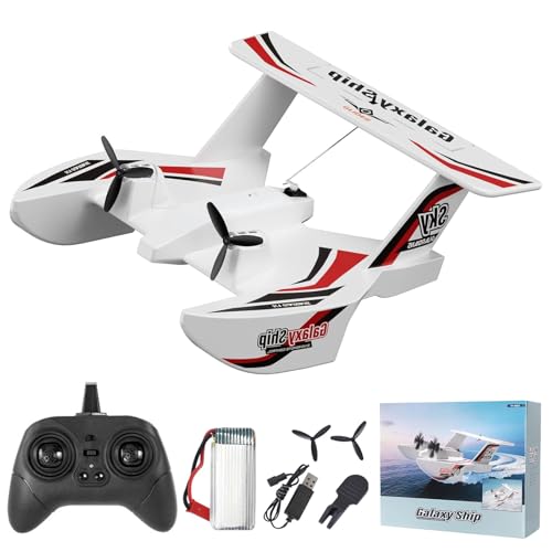 Hylukon RC Plane for Water Land & Air, 3CH RC Airplane Remote Control Boat Amphibious Tri-Phibian Aircraft 2.4GHz Seaplane Glider RC Floatplane for Boy Girl Adult