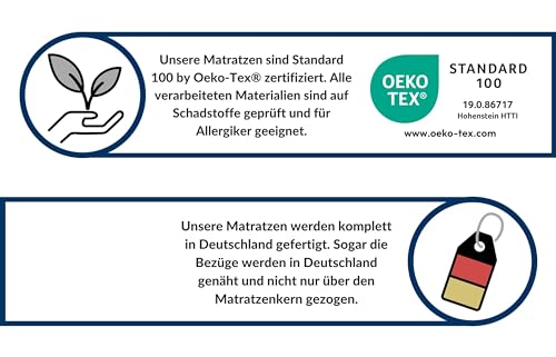 AM Qualitätsmatratzen 7-Zonen Taschenfederkernmatratze 90×200 cm