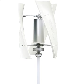 10000W 12V-220V Vertical Wind Turbine Generator Kit, 3 Blade Maglev Vertical Axis Wind Turbine Power Generator with Controller for Home Industrial Energy White