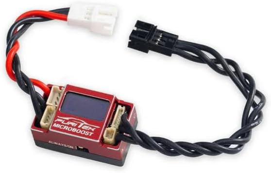 FURITEK MICROBOOST 2S Lipo 25A/50A Brushless Sensored/Sensorless ESC w/LCD Display Designed for Micro Car 1/24, 1/27, 1/28 2WD or AWD or RWD RC Drift/Race Car (HELIDIRECT) (Red (FUR-2601))
