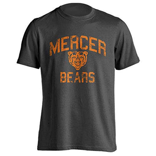 Sport Your Gear Mercer Bears Officially Licensed Distressed Retro Short Sleeve T-Shirt Game Day Tee Spirit Wear Fan Gear Apparel (Charcoal, L)