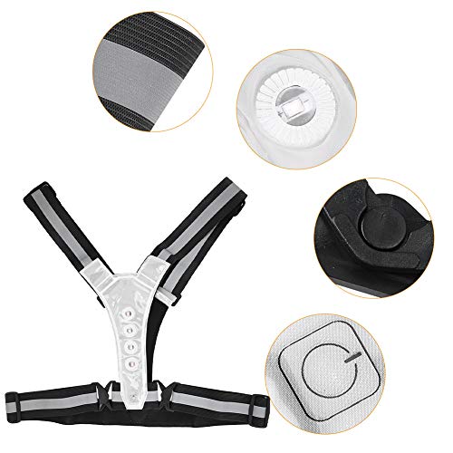 Colete LED ao ar livre, Visibilidade ajustável Colete refletivo de LED elástico, Colete refletivo de